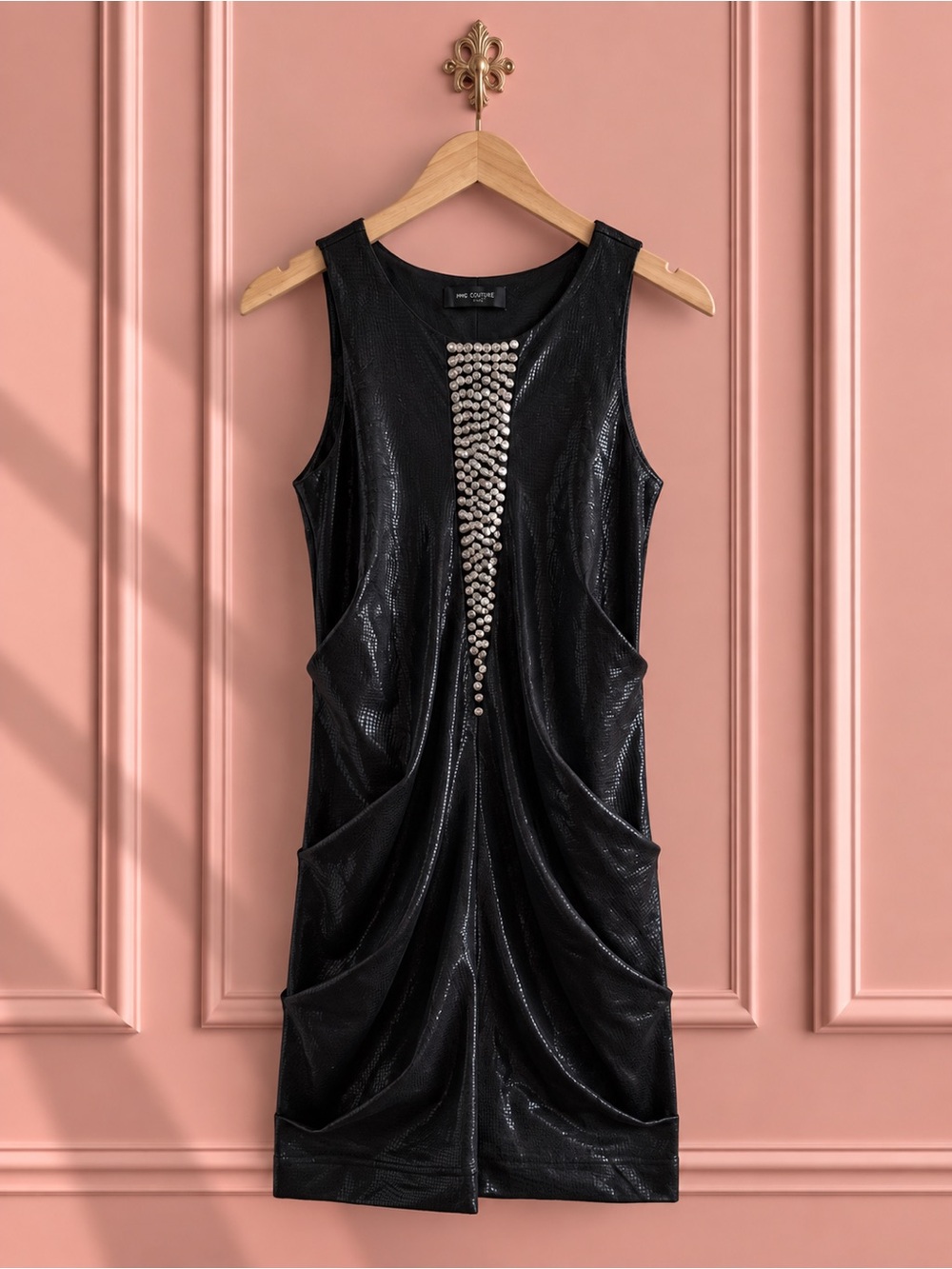 Y2K Black Sleeveless Mini Dress with Studded Details